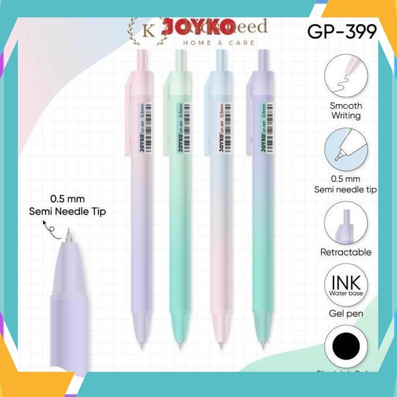 

Berkualitas (0.5mm) Pulpen Cetek Warna Warni / Gel Pen Pena Klik Tinta Hitam Bentuk Joyko GP-399 DDI-71