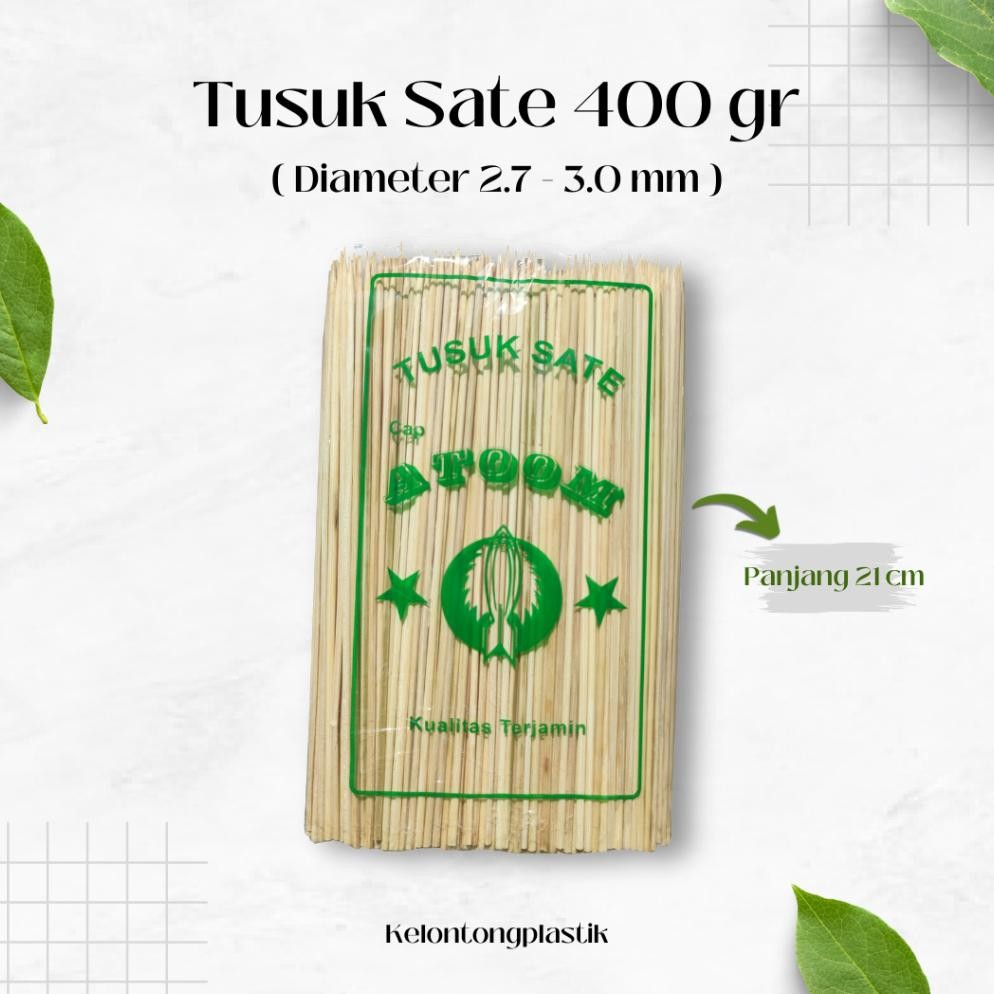 Bisa Cod Tusuk Sate Bambu 21 Cm Berat 400 Gram Isi 400 Batang ||