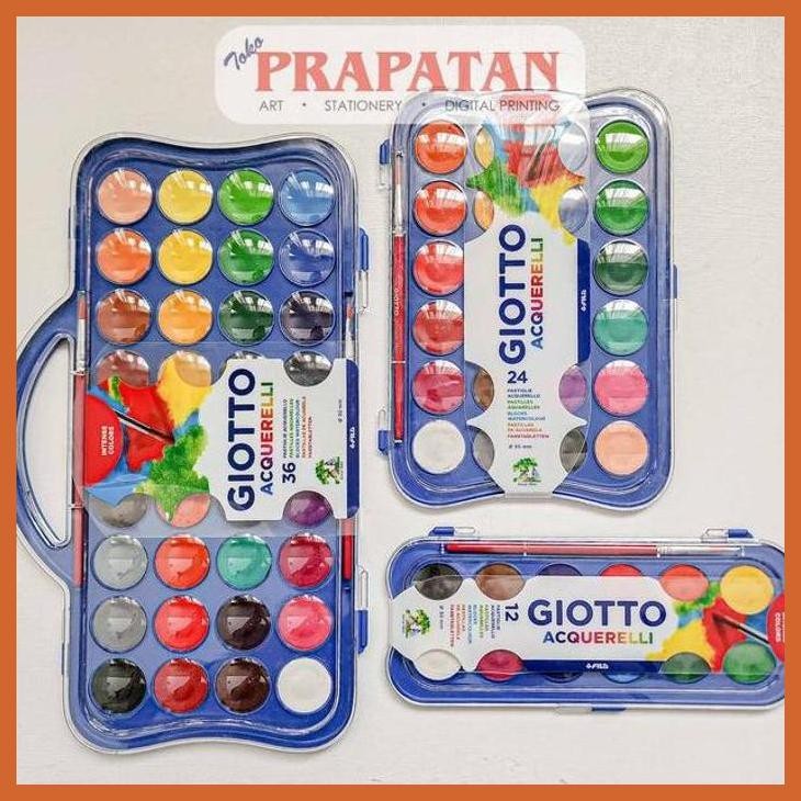 

(ATK) GIOTTO ACQUERELLI WATERCOLOR SET 18/24/36 DIA 30MM / CAT AIR ALAT TULIS LUKIS SEKOLAH KULIAH GAMBAR KANTOR