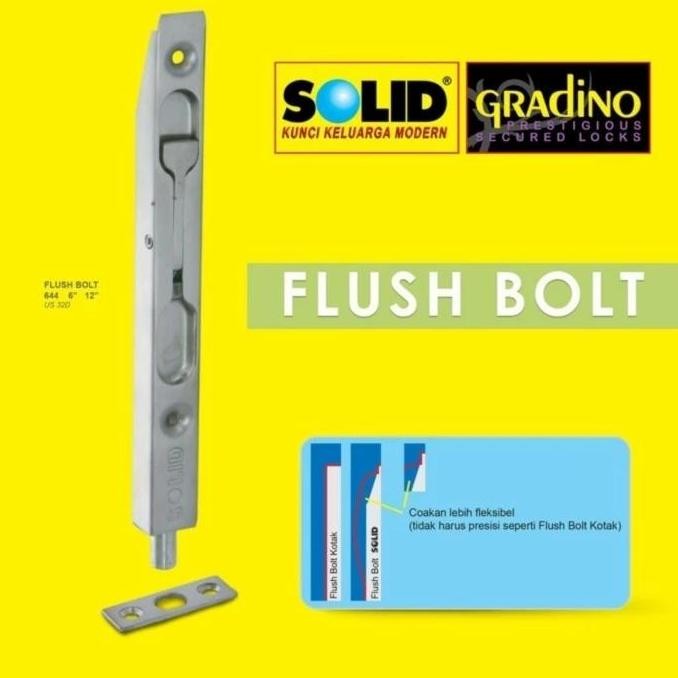 Grendel Tanam Solid/Flush Bolt Solid 644 6" In/12" In/Slot Pintu Solid