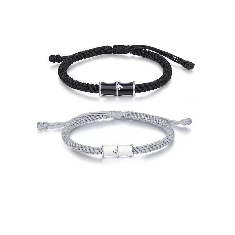 Pasangan gelang tangan anyaman dari perak murni s925 untuk pria dan wanita