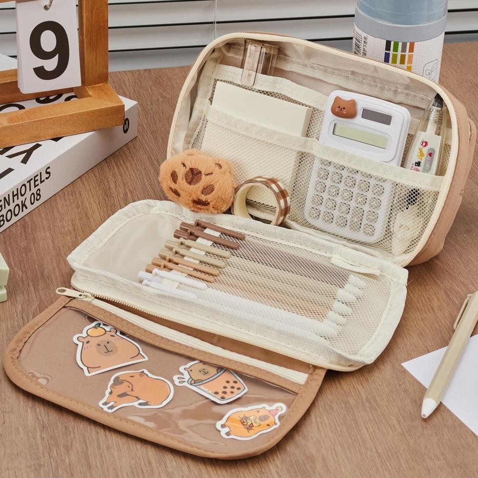 

Eelic [Dotding] Kotak Pensil Korea Jumbo Aesthetic - Tas Alat Tulis Multi Sekat Kapasitas Besar Dengan Desain Pastel Instagramable/Large Capacity Pencil Case Flip Cover Pen Bag Simple Stationery Box School Supplies Office Stationery T-56