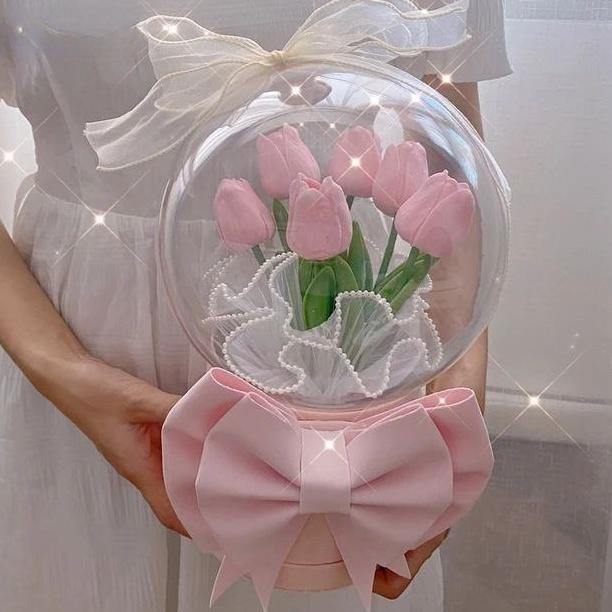 Ct_C1077 All Item Bucket Bunga Tulip Balon/Ide Hadiah Gift Birthday, Valentine Dan Mothers Day/Flowe