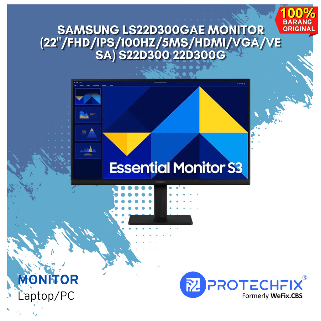 Samsung LS22D300GAE Monitor (22"/FHD/IPS/100Hz/5ms/HDMI/VGA/VESA) S22D300 22D300G