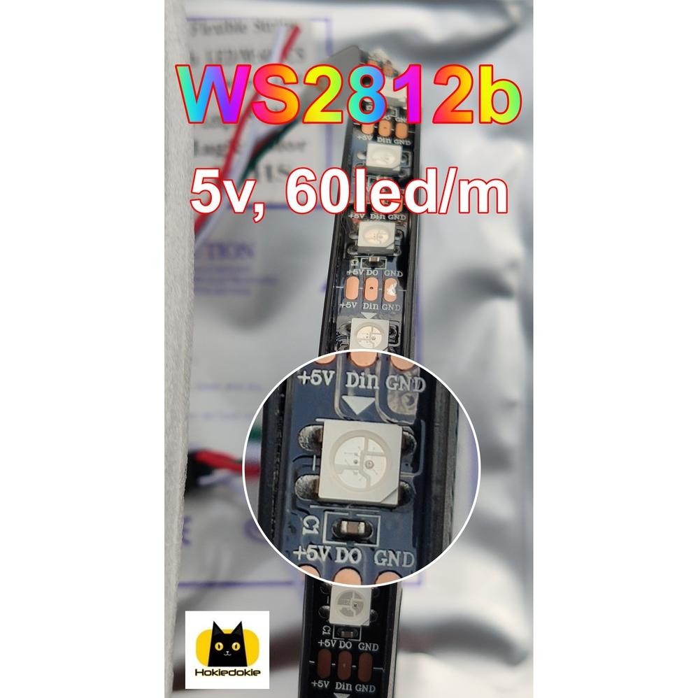 Led Strip Rgb Ws2812B Ws2812 5V 5M 60Led/M Ip20 Indoor Led Rapat