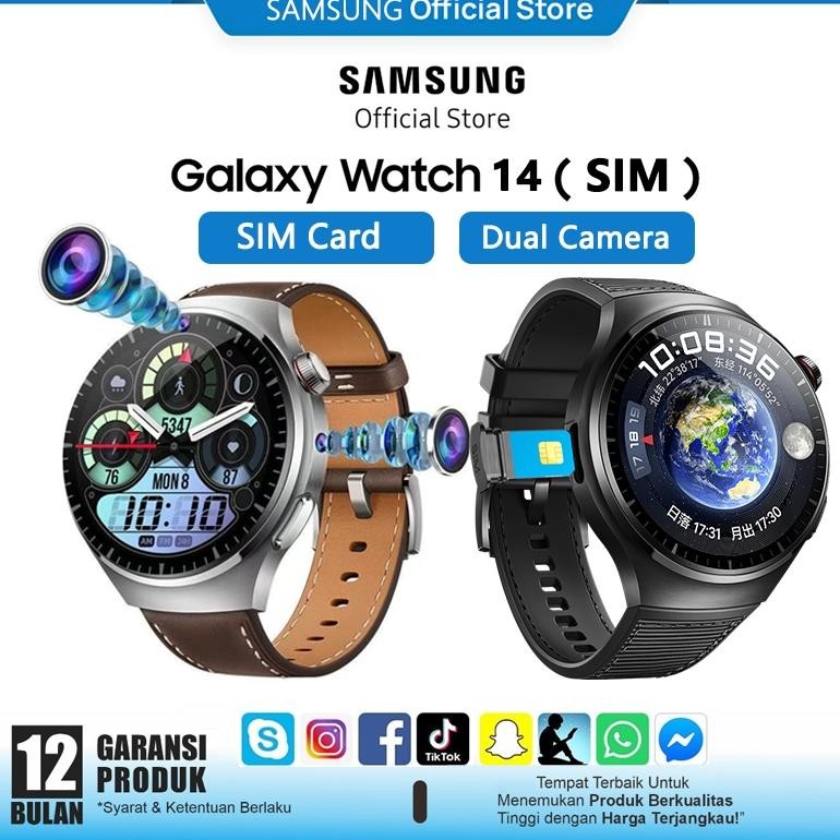 TERLARIS [Bisa Hotspot]Samsung 5G LTE SIM Smartwatch B14 | RAM 4 / 64GB | Bisa Nonton Youtube | Wifi