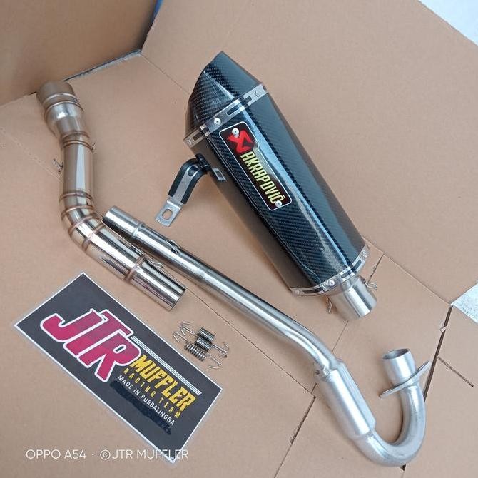 Knalpot racing Crf 150l Klx 150 Dtracker 150 Akrapovic layang carbon Original