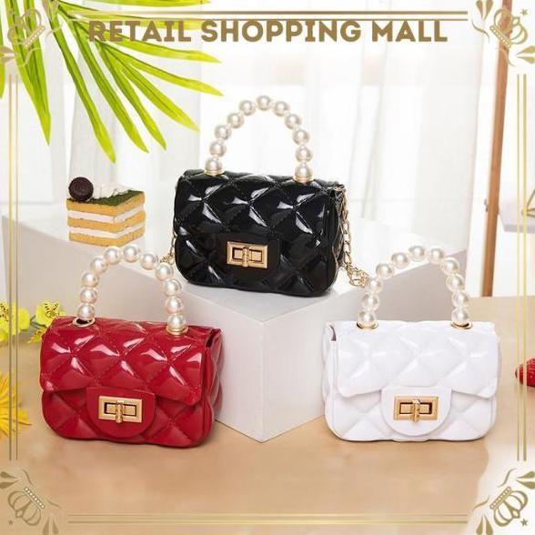DF16 }} RSM Tas Selempang Jelly Mini Motif Mutiara 6847 Sling Bag Wanita