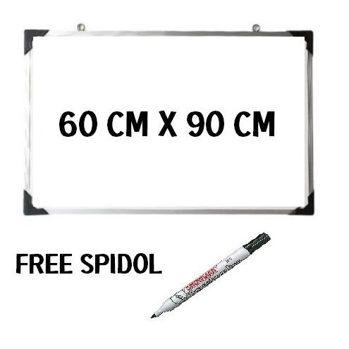 

Premium New Papan Tulis White Board Gantung Ukuran 60X90 Cm Premium