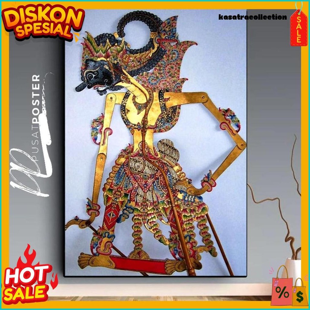 Cod Hiasan Dinding Tema Wayang Golek  - Poster Kayu Wayang Golek - Poster Wayang Golek - Wayang Kuli