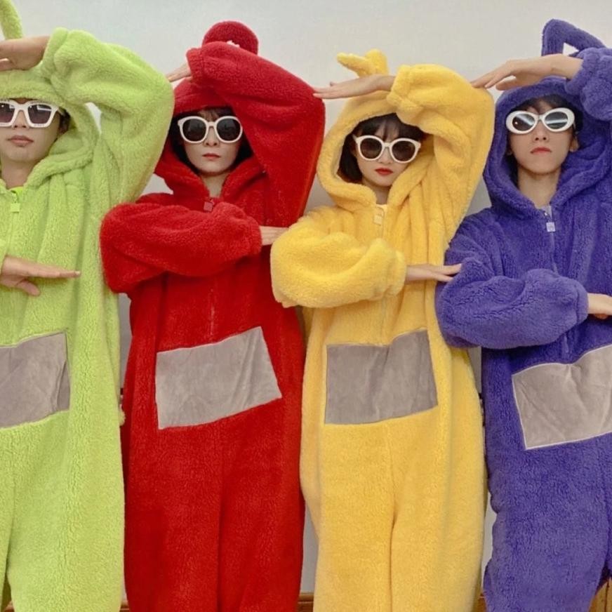 CR - KOSTUM COSPLAY TELETUBBIES ONESIE DEWASA TERLARIS
