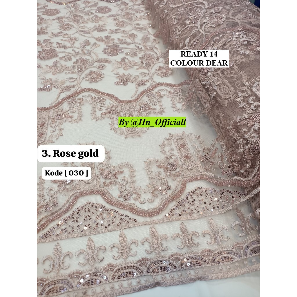 [ 030 ] Kain Kebaya Tile payet | Tile Bordir | Tule payet bordir | Tile elisab