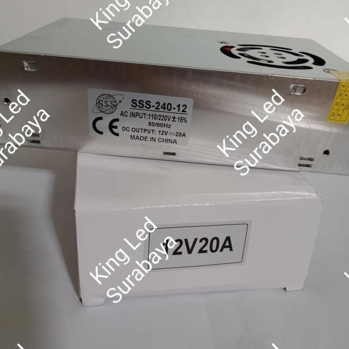 Termurah Adaptor 12V 20A Power Supply Switching Led Jaring 20 Ampere 12 Volt Dc