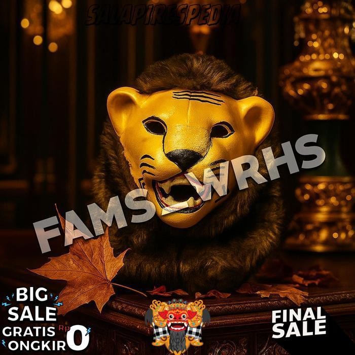 Topeng Macan Anak Dewasa Coklat Dan Putih Mainan Anak Af 1