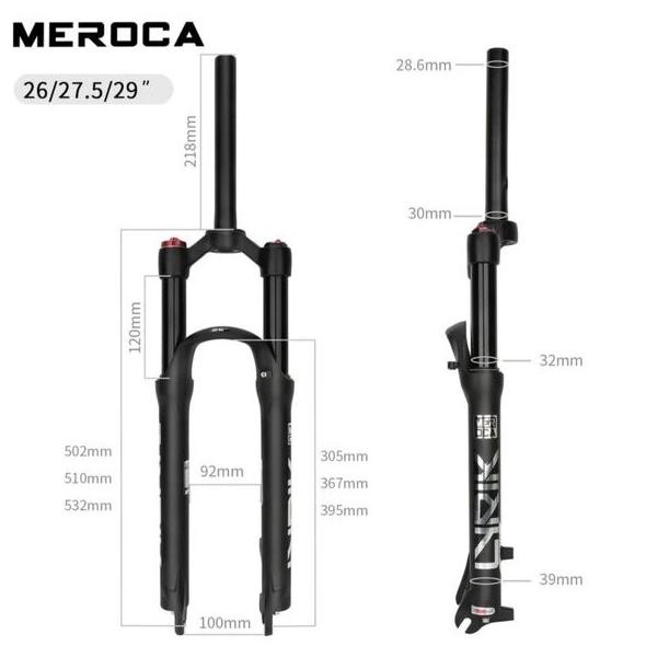 Premium Meroca Fork Air Angin Suspensi Sepeda MTB Fork OS Lurus Damping Rebound Qr Quick Realese Rem