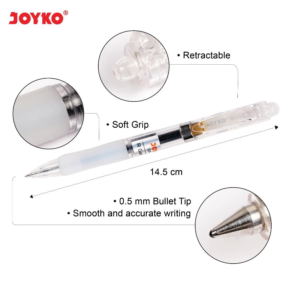 

Viral Joyko Gel Pen Black Rgel Pena Pulpen Joyko Hitam Cetek Mirip Gp-265 R-Gel Gp-320 [12Pcs] Th-1