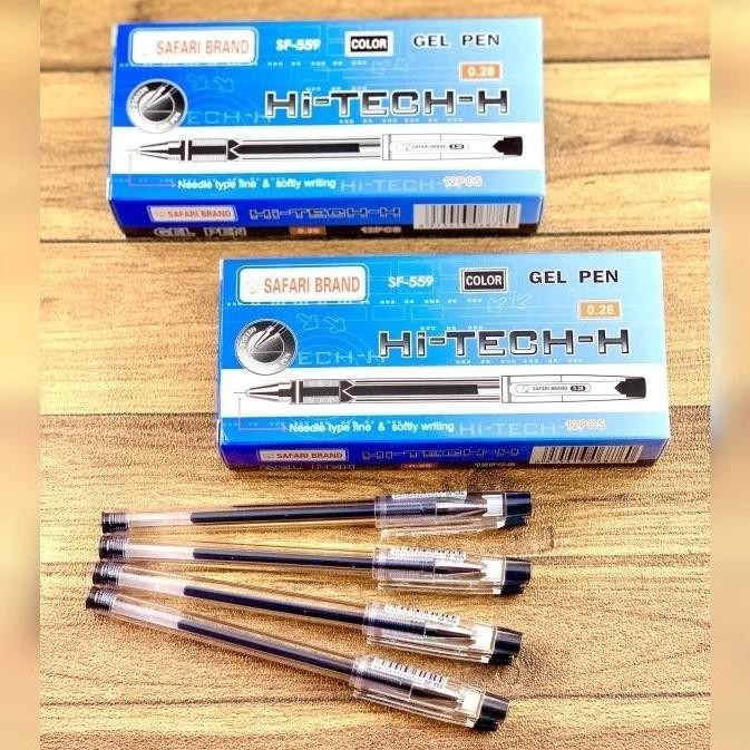 

Ready_Stock_Cod Kyon | 12Pc Hitech Bulpen Pen Safari Brand Pulpen Pena Gel Hi Tech 0.28 Hitam / Gel Pen Hi-Tech-H Safari Sf-559 Original Ul-64