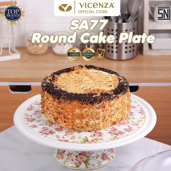 Vicenza Round Plate Piring Kue Bulat SA77 Motif Melati