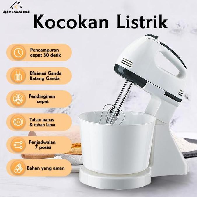 TERLARIS Lighthundred Mall TERMURAH BISA COD MIXER COM DENGAN MANGKOK PUTAR /Stand Mixer /Handheld P