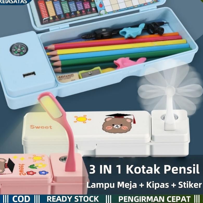 

Original Keiasatas3 In 1 Tempat Pensil Multifungsi Lampu Meja Kipas Angin Kecil / Siswa Sekolah Kotak Pensil Lucu Sm-150