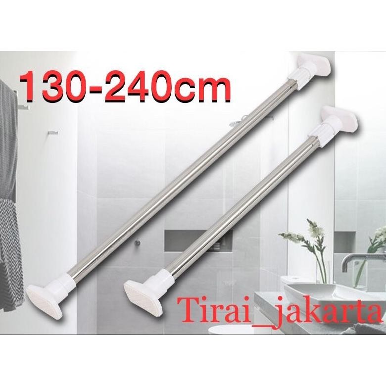tiang gantungan flexible tanpa paku/ Pipa fleksibel girden/ tiang jemuran /tiang serbaguna kamar man