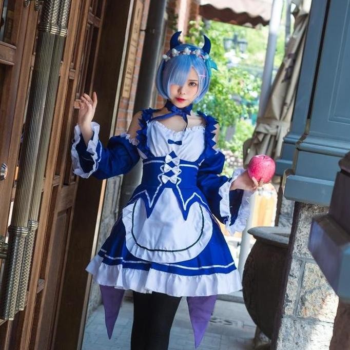 CR - CC-30 dress re:zero ram rem maid costume cosplay kostum re zero devil TERLARIS