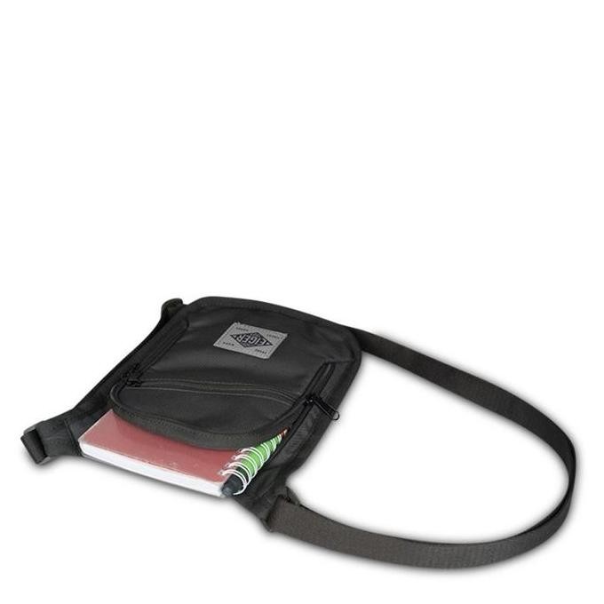 New Tas Selempang Mini Eiger 910005016 Passport Pouch Travel Grey Dn Black