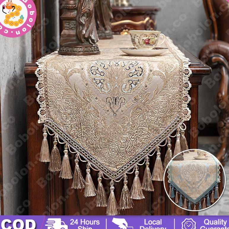 Taplak Meja Tamu 35x160cm Kerajinan Tugas Berat Bendera Meja Eropa Ringan Mewah Taplak Meja Bermutu 