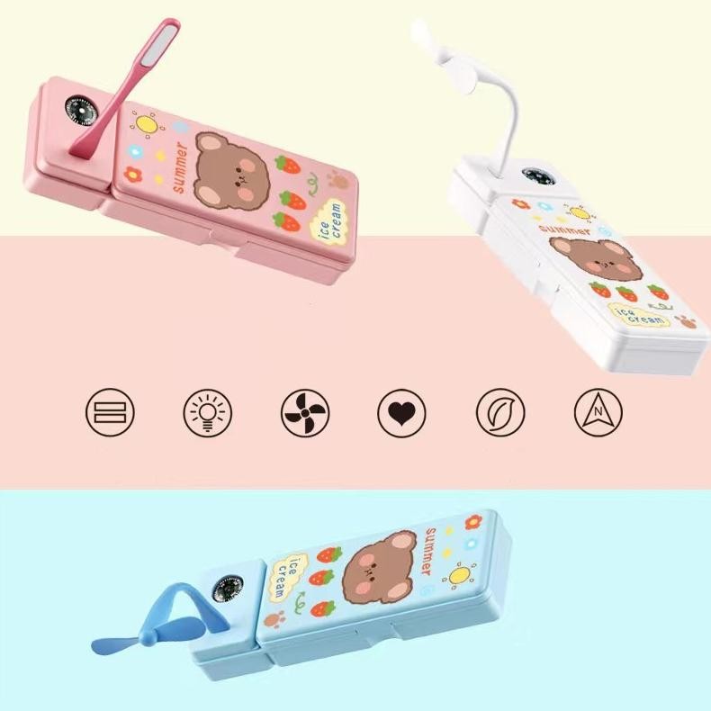 

Hot 3 In 1 Kotak Pensil Multifungsi Kotak Alat Tulis Stationery Case Kotak Pensil Kipas Angin Lampu Meja Kecil Kotak Penyimpanan Perlengkapan Belajar Kotak Pensil Multifungsi Kado Anak Pk32