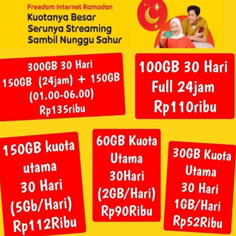 Kuota Indosat 100Gb 150Gb 300Gb Tanpa Cek Nomor Tanpa Unreg