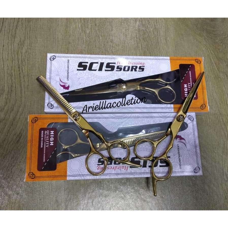 Lifashizhuanyong Gunting Sasak Emas Gunting Rata Emascouple Gunting Emas