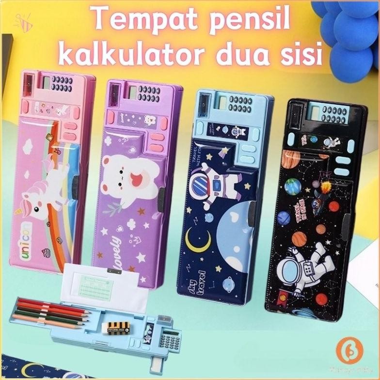 

Hot [Penjual Lokal] Kotak Pensil Kartun Dua Sisi Dengan Kalkulator Dan Rautan Pensil / Kotak Pensil Multifungsi Kotak Pensil Tombol Mekanis Pop-Up Uk-75