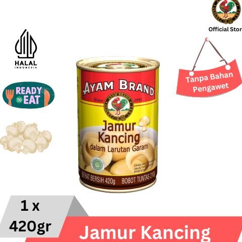 

TERLARIS Ayam Brand - Jamur Kaleng Kancing Air Garam Mushroom 420gr Siap kirim