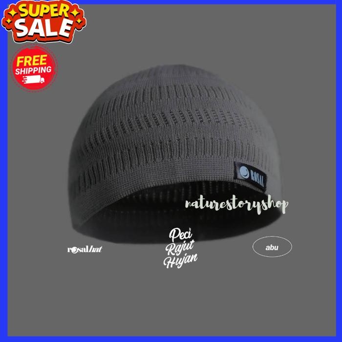 PECI RAJUT HUJAN  - SONGKOK KOPIAH PRIA DEWASA POLOS IKHWAN PRODUK PILIHAN