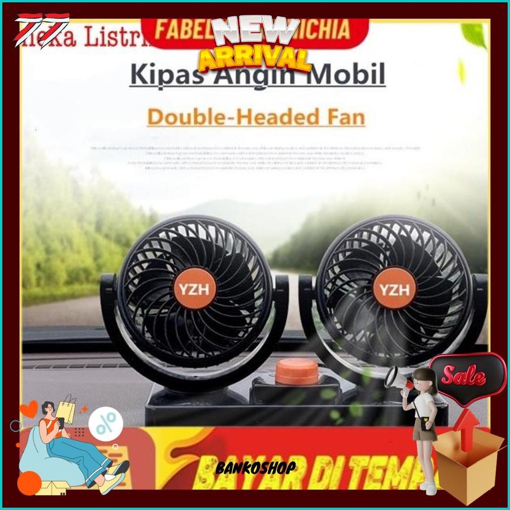 Kipas Angin Mobil Vanstar/ Car Cooling Double Fan/Kipas Angin Mobil Pick Up/Kipas Mobil Super Dingin