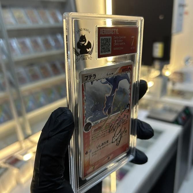 Aerodactyl 1st edition autographed 7 ZMG Zard Mafia Graded 1 kartu POKEMON tcg card set japan japane