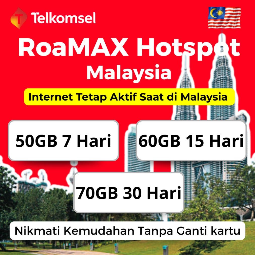 Paket Data Internet Roaming Telkomsel Roamax Khusus Malaysia Full Kuota