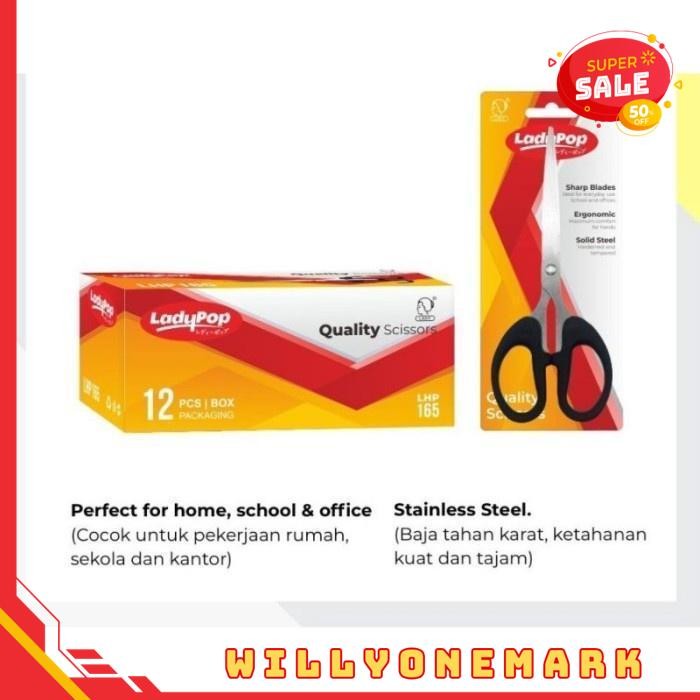 

GUNTING KERTAS SIZE SEDANG MEDIUM TANGGUNG 6.5" INCH 838 165 STAINLESS KUALITAS TERBAIK