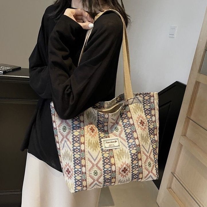 New Canvas Bag Tote Bag Women's Retro Commuting Shoulder Handbag Women