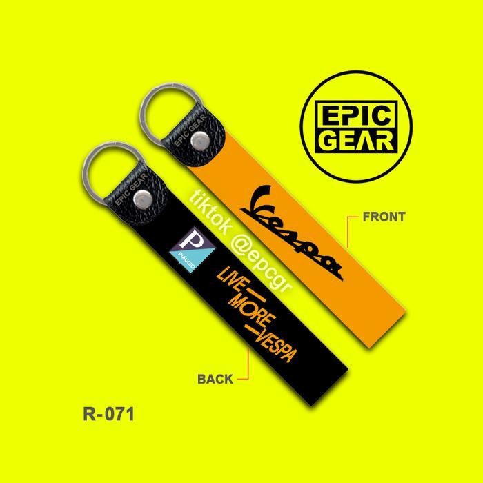 CCS HIGH QUALITY GANTUNGAN KUNCI LIVE MORE VESPA ORANGE KEYCHAIN PREMIUM SEPEDA MOTOR AKSESORIS VARI