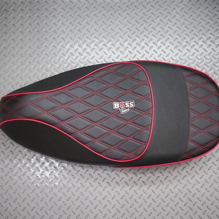 TERLARIS Jok Double Seat Black List Red Vespa Sprint Primavera