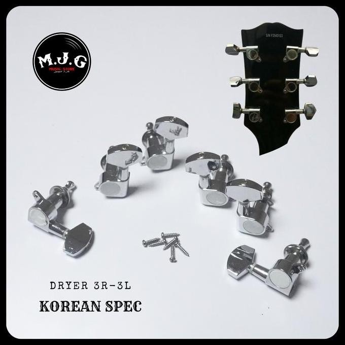 Dryer puteran gitar akustik elektrik 3R 3L chrome no marvel gotoh cort