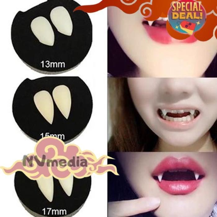 Cuci Gudang Gigi Taring Palsu Palsu Aksesoris Cosplay Halloween Gigi Taring Palsu Dracula Vampire