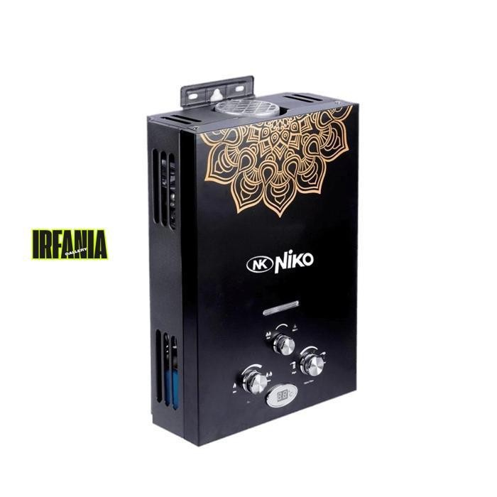 ul-64 Oh34 [COD] Paket Water Heater Niko Hitam Lengkap - Pemanas Air Gas dengan LED untuk Kamar Mand