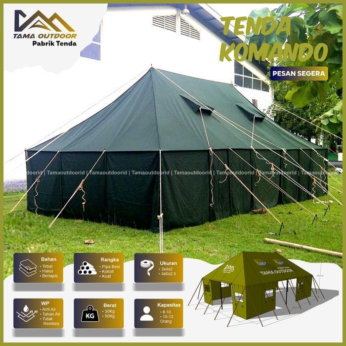 OGO Tenda Komando TNI - Uk 4M x 6M Militer Army Camping Pramuka