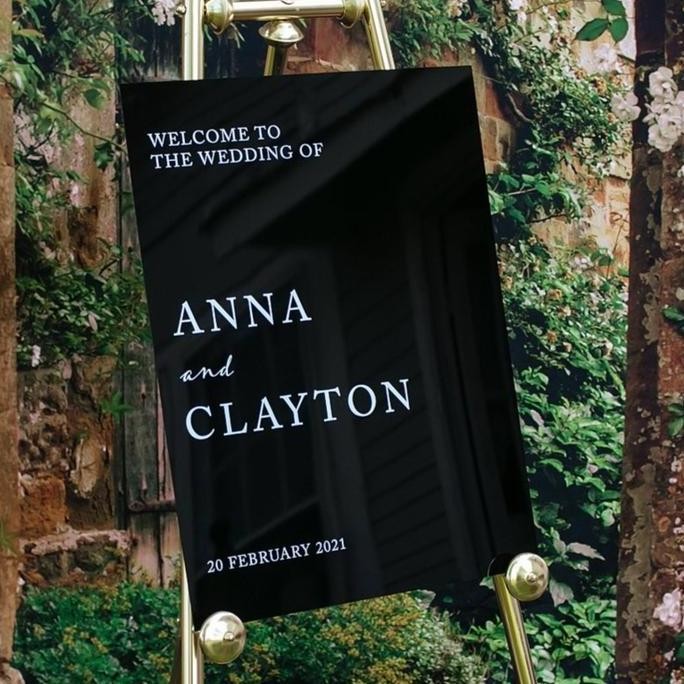 TERMURAH - Custom Acrylic Welcome Sign Acrylic Hitam | Welcome Sign Akrilik