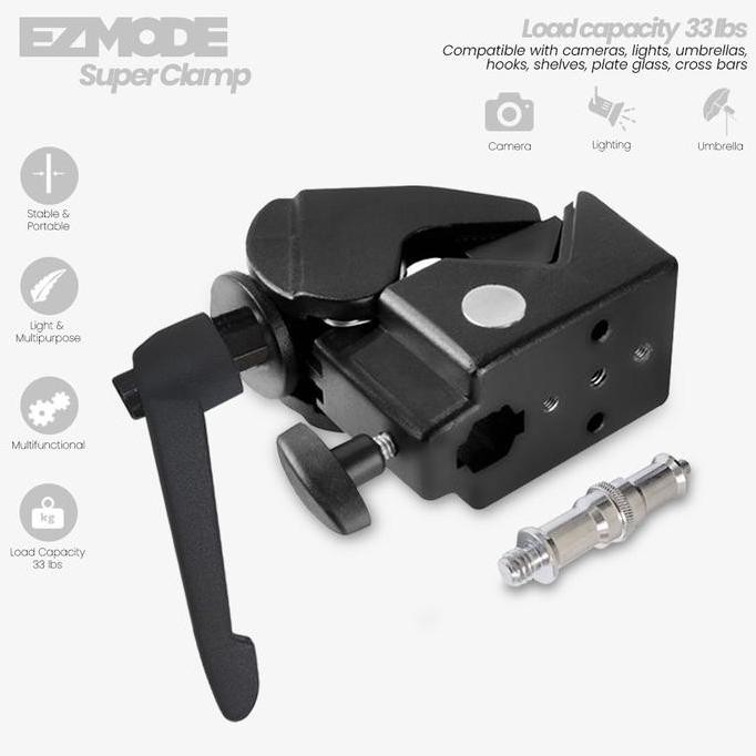 PROMO - EZMODE Super Clamp with Ratchet Handle for Lighting and Studio Equipment