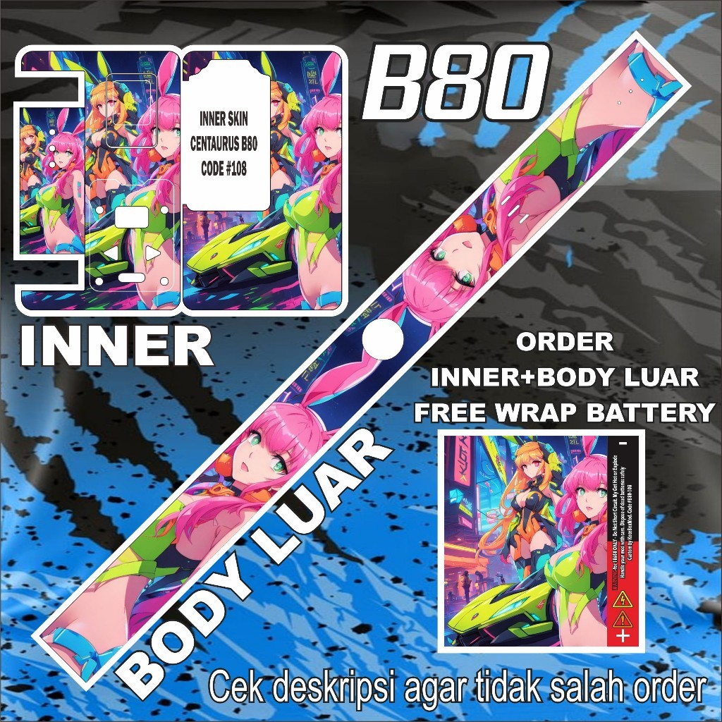 

*New Model* Stiker B80 108 Garskin Stiker Custom Case Laminasi Tebal COD