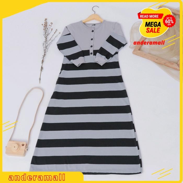 GAMIS COUPLE IBU ANAK PEREMPUAN MUSLIMAH TERBARU MODERN STRIP WANITA PASANGAN KAOS KELUARGA BEST PRO