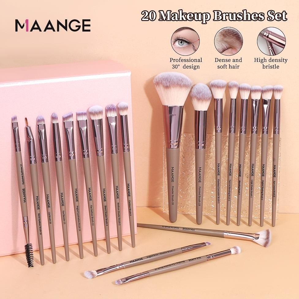 TERLARIS [Beli 1 Gratis]MAANGE 20 Buah/Set Kuas Make Up Set Eye Shadow Foundation Perona Pipi Blendi